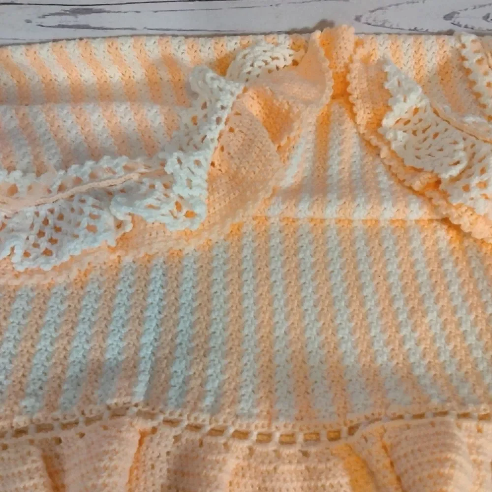 Never used.  ( my mom) homemade baby 🐥 blanket